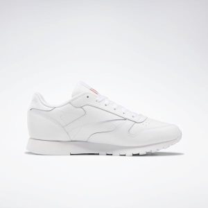 Reebok Classic Leather Turnschuhe Damen - Weiß/Rosa - DE 604-RKD